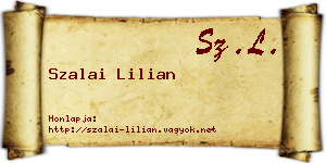 Szalai Lilian névjegykártya